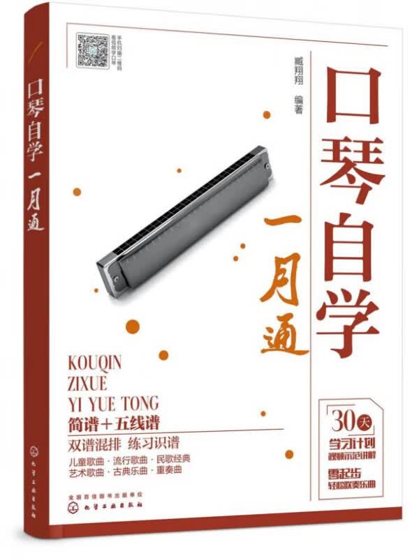 口琴自学一月通 24孔口琴自学教程 零起步零基础30天训练 让口琴演奏成为你的特长 零起步轻松吹奏乐曲 快速入门