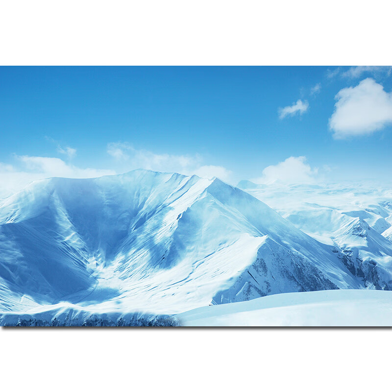 禾佳成冰山雪山装饰画山脉山峰聚财大山北欧风景画客厅挂画酒店自粘