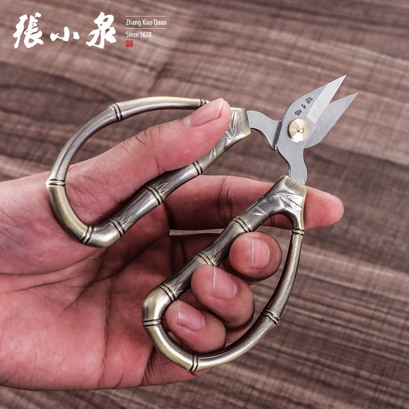 张小泉剪刀竹节指甲剪刀合金不锈钢修甲脚趾强力甲沟夹沟剪子厚甲美甲 青古铜 竹节指甲剪
