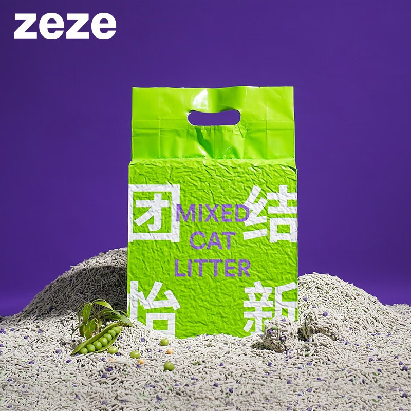 ZEZE豆腐猫砂5重混合膨润土除臭无尘猫沙快速结团不沾底植物原料 奶香味丨混合猫砂2.4KG*4包 5合1超高效