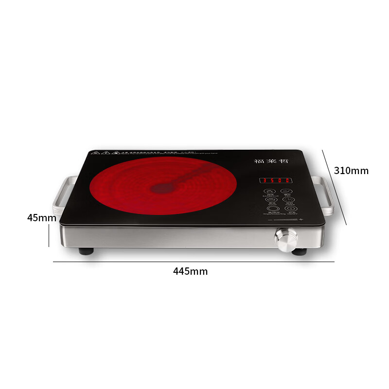 福莱哲家用电磁炉电陶炉一级能效节能一体防水旋转钮控3500W大功率电陶炉不挑锅具定时定温自由温度调节 黑晶面板2200W电陶炉单机