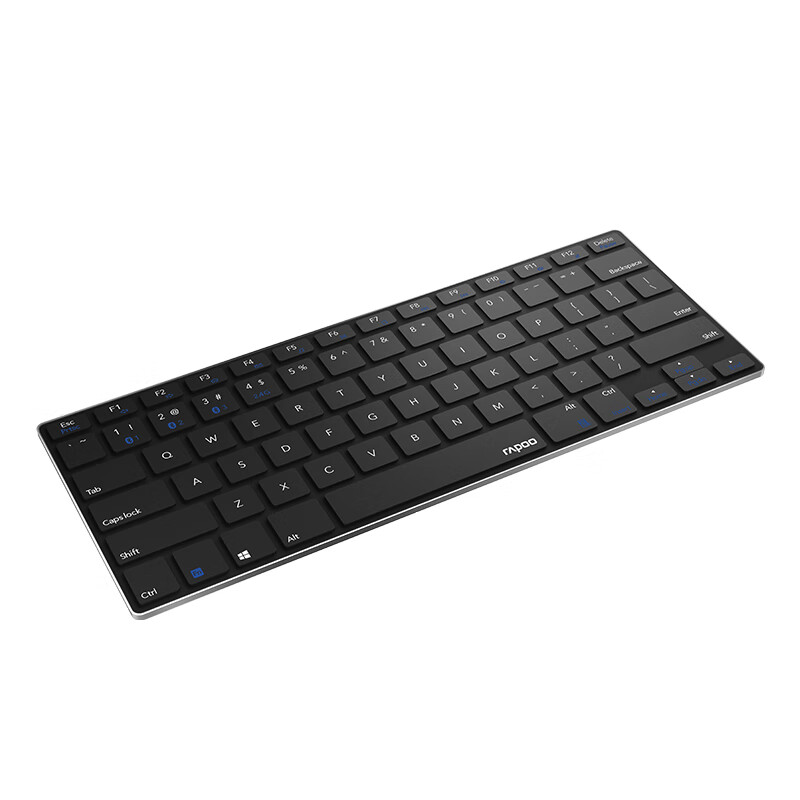 雷柏（Rapoo） E9000G 无线键盘 蓝牙键盘 多模键盘 办公键盘 超薄便携键盘 78键 电脑键盘 笔记本键盘 黑色