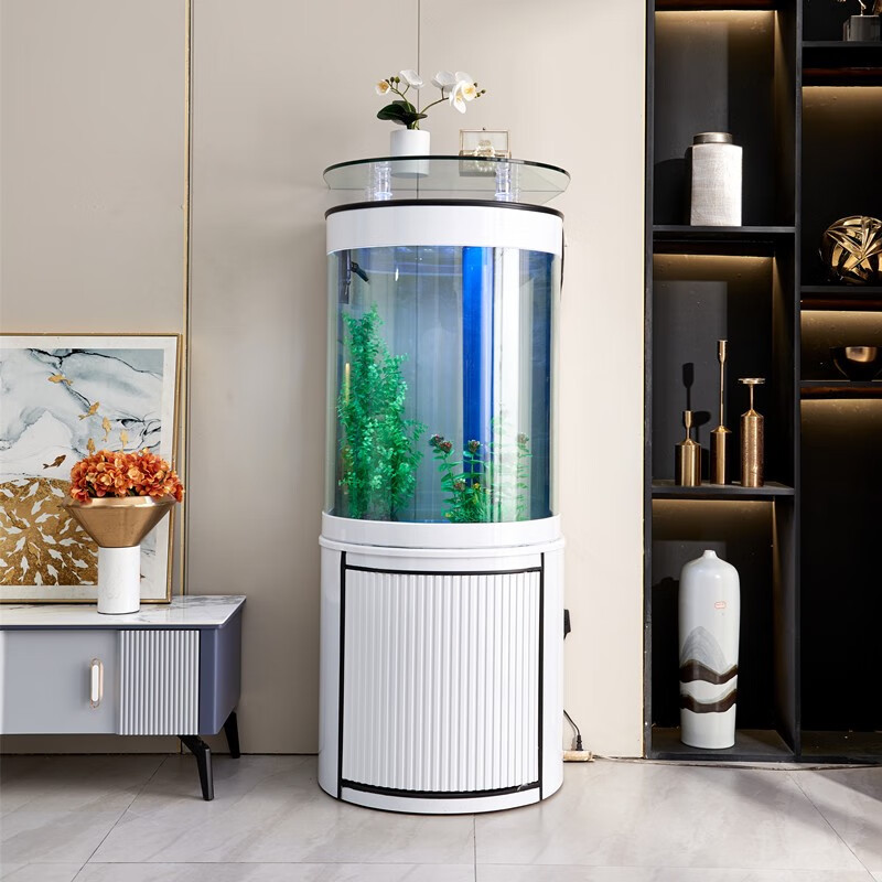 金点尚品欧式半圆鱼缸中式客厅小户型家用免换水生态缸懒人缸下排水