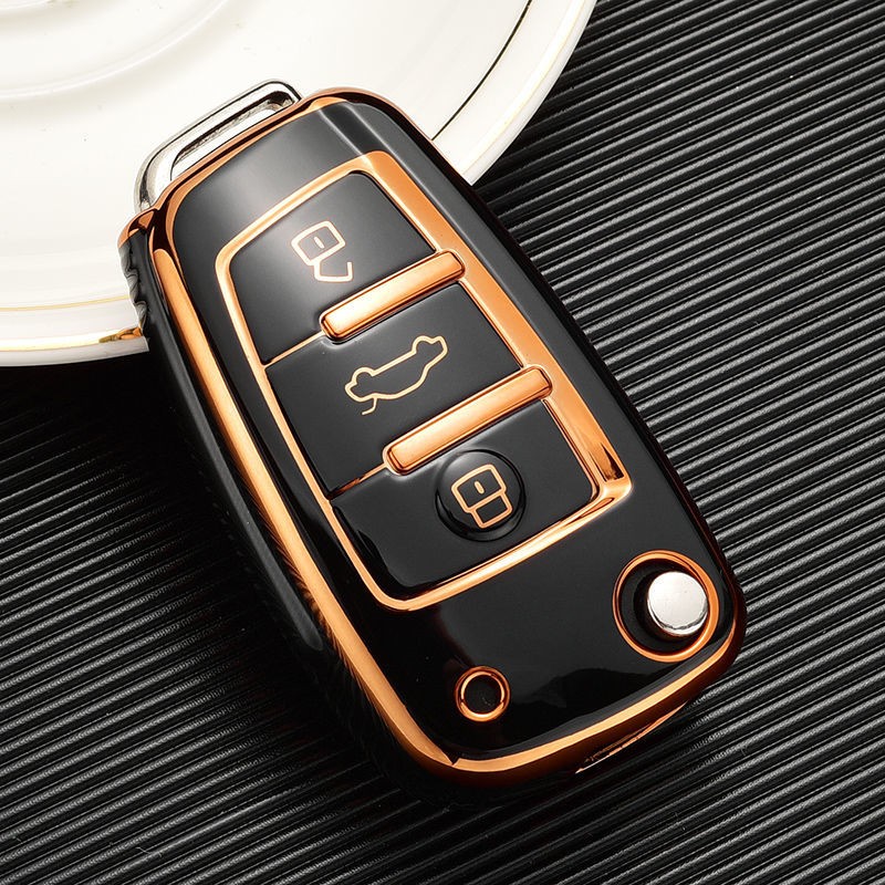 18-22款奥迪q2l钥匙套 q2l汽车遥控器保护壳扣钥匙包 c款【炫酷黑】单