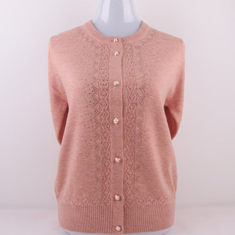 衫加肥加大码老奶奶羊绒衫妈妈秋冬天穿的外套针织开衫老年人薄款毛衣