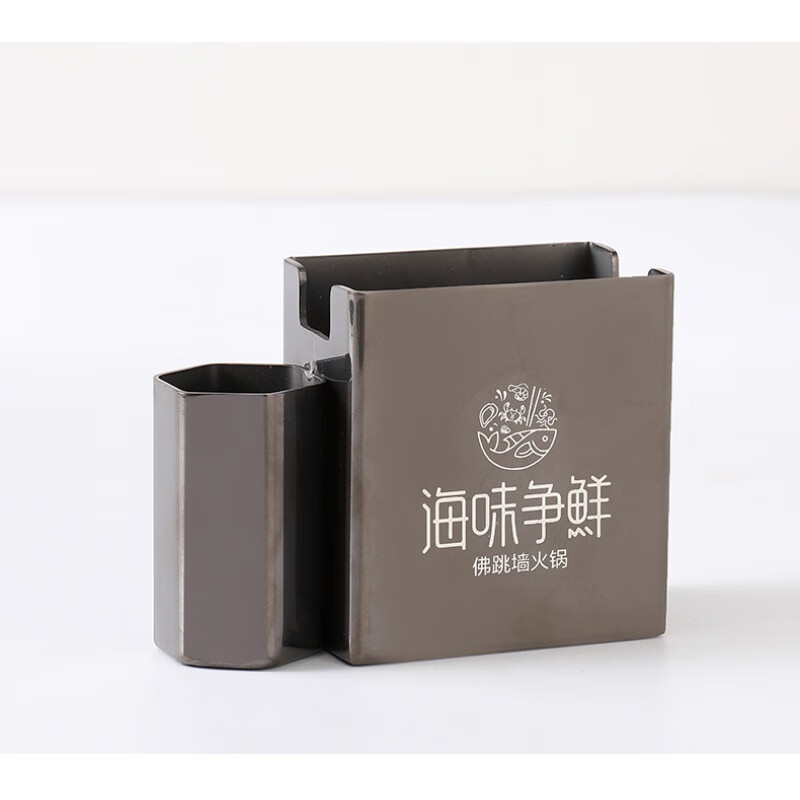 CLCEY餐廳抽紙盒帶牙簽盒不銹鋼方形金色紙巾盒子帶牙簽筒酒店餐廳清吧 帶牙簽筒亮面(黑色)