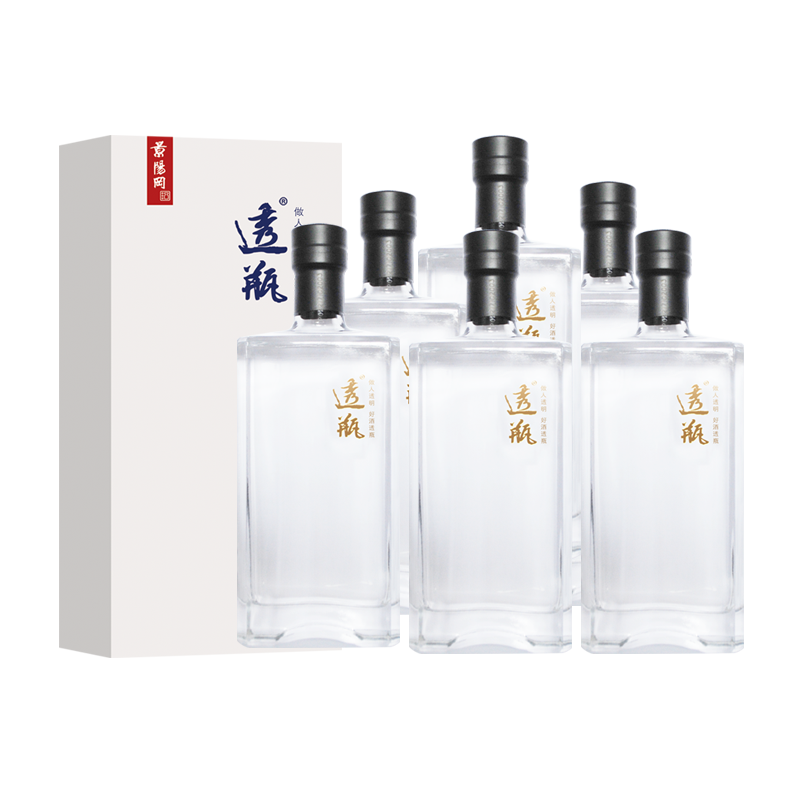 景阳冈 水晶透瓶礼盒装粮食白酒礼盒装商务宴请招待用酒 38%vol 500ml