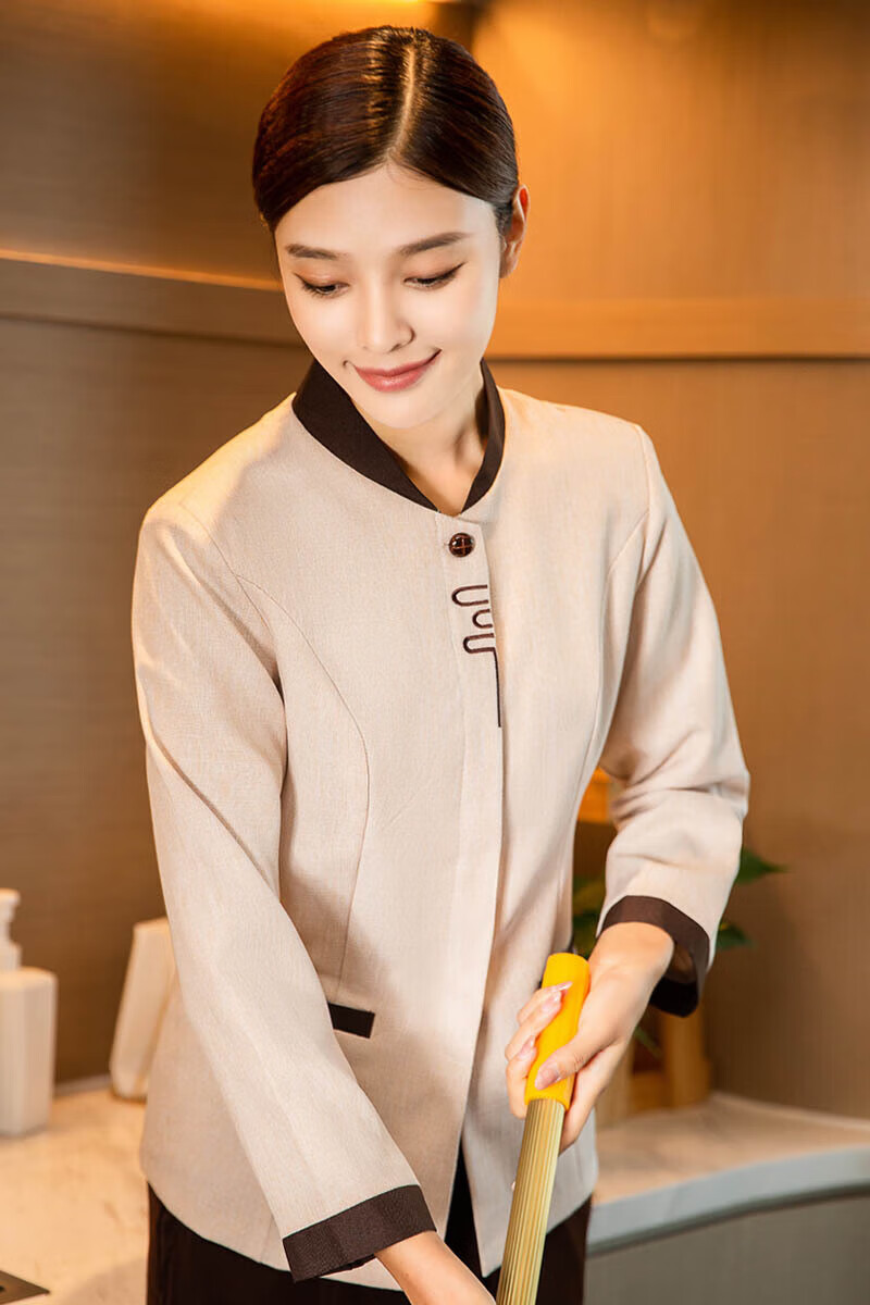 客房保洁员女长袖酒店宾馆服务员工作服家政物业阿姨清洁工秋短 