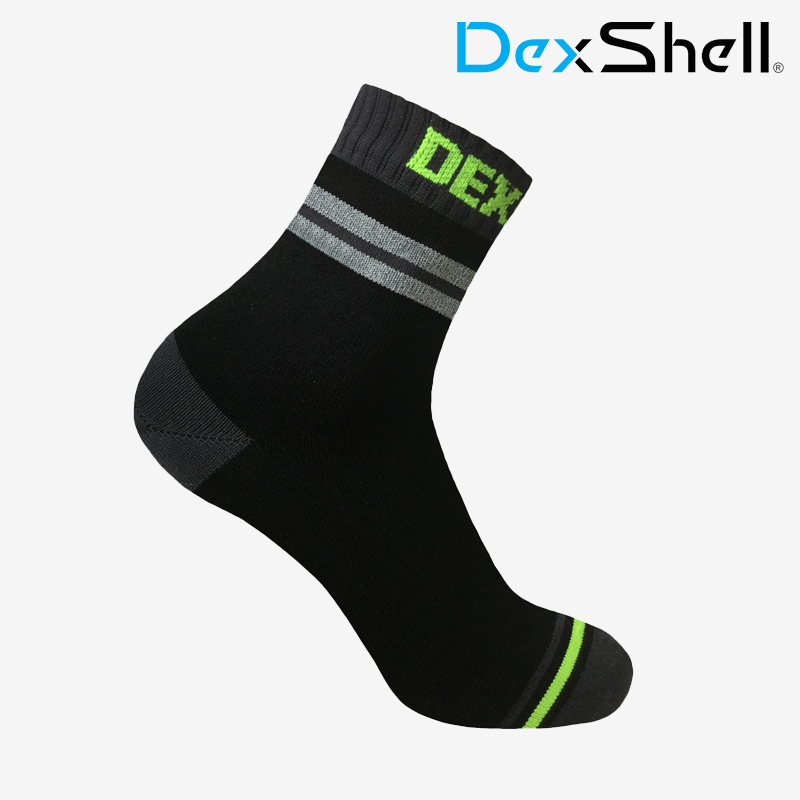 Dexshell 戴适 DS648 COOLMAX FX内里反光条运动袜户外越野跑徒步登山防水袜 黑灰色 S（36-38）