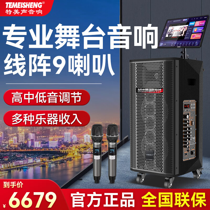 个喇叭线阵gd208-82直播演出户外家用大功率音响 12吋 双原装美声话筒