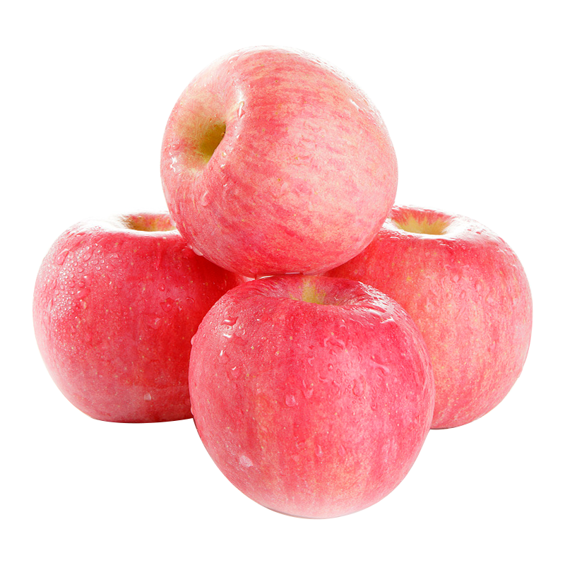 鲁禧山东特产烟台红富士苹果 新鲜水果甜脆多汁不打蜡生鲜 5斤装 大果（净重4.5斤）约9枚