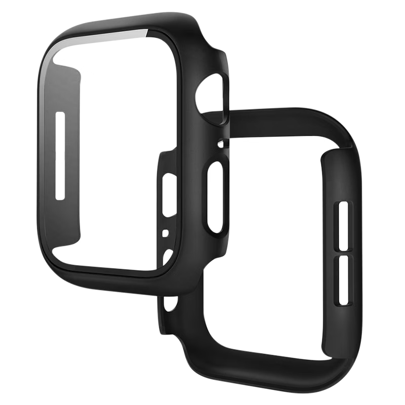 BHO苹果手表保护壳apple iwatch S8/7壳膜一体保护套钢化膜 黑色
