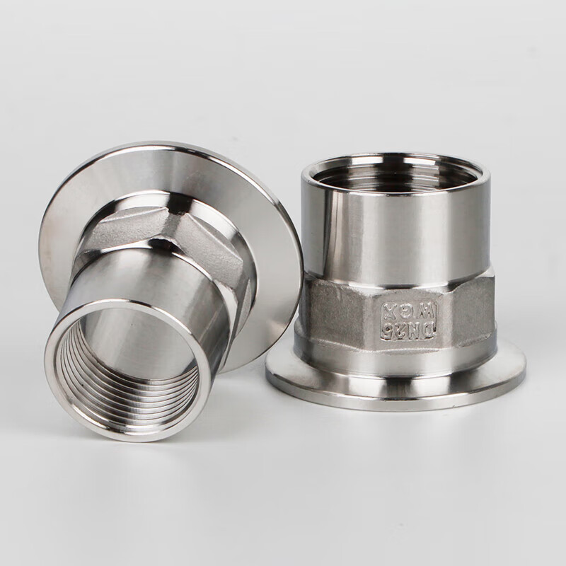 304不锈钢六角内丝快装接头 快速卡箍快接卡盘直接螺纹管件 dn15/4分