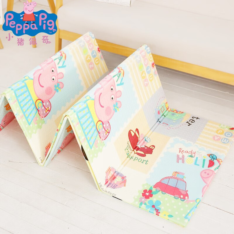 小猪佩奇（Peppa Pig）爬行垫XPE双面机械折叠垫婴儿客厅家用游戏地垫 150*200*0.6cm汽车字母