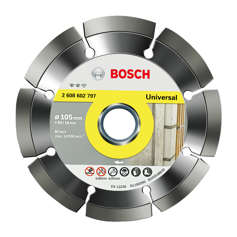 博世(bosch) 原装附件金刚石混凝土切割片云石片110mm/114/125/150