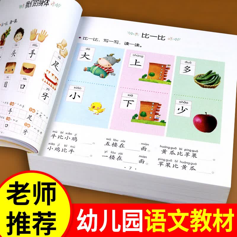 学前拼音 幼儿园学前班大班中班一年级上册下册练习册幼小衔接教材全套一日一练描红本儿童启蒙书籍幼儿学习 【老师推荐】学前语文