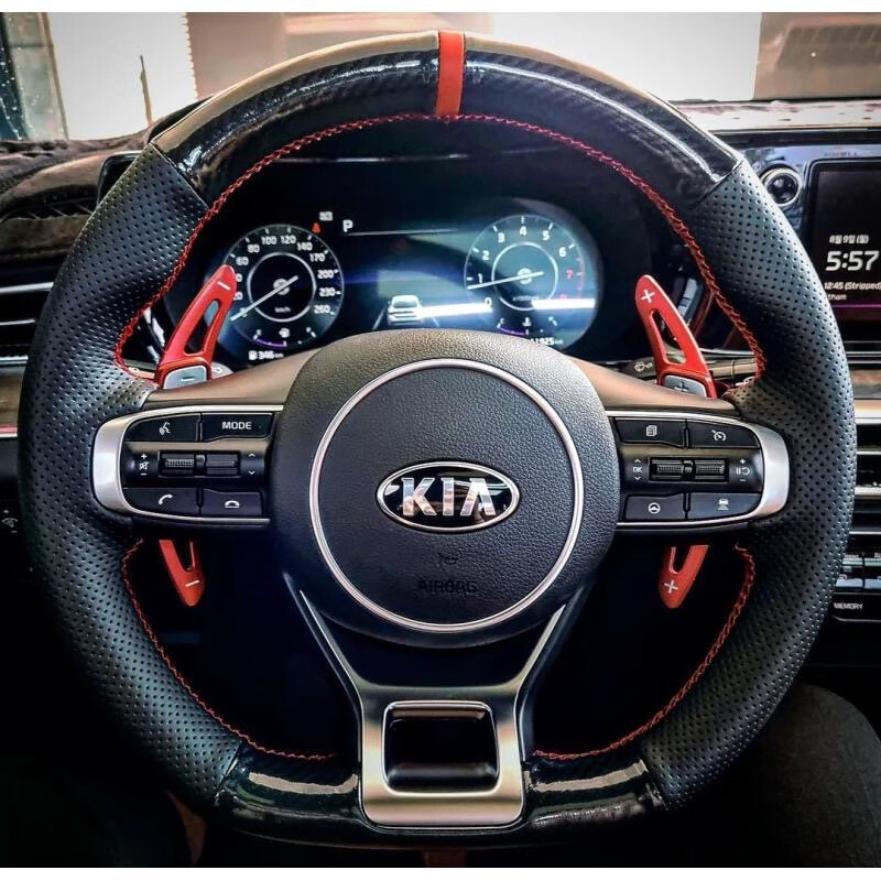 适用20-23款起亚凯酷k5拨片方向盘拨片改装加长款换挡拨片内饰 红色款