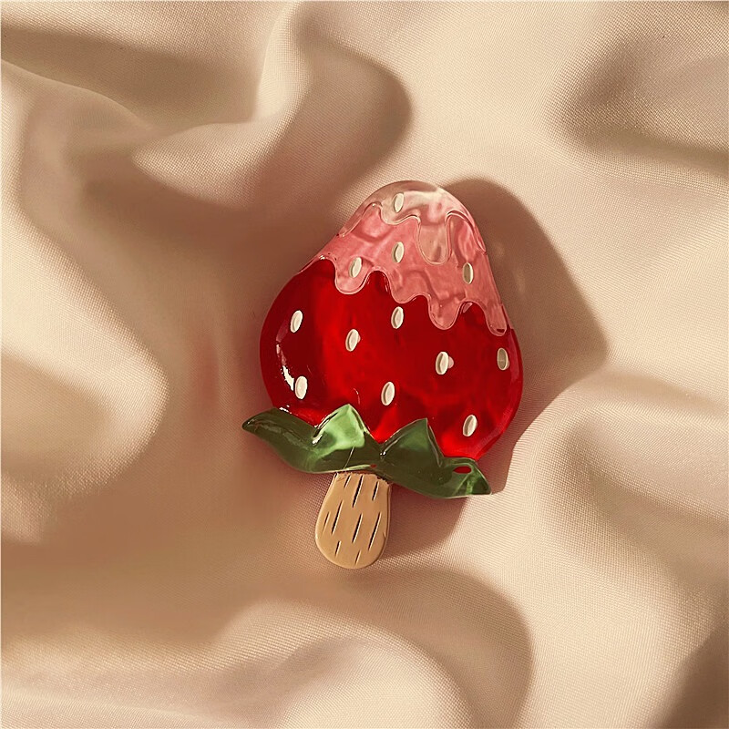 珍格（zhenge） 可爱水果雪糕手机桌面支架懒人桌面简约卡通可爱款滴胶折叠创意卡通随身懒人手机架座 红色草莓