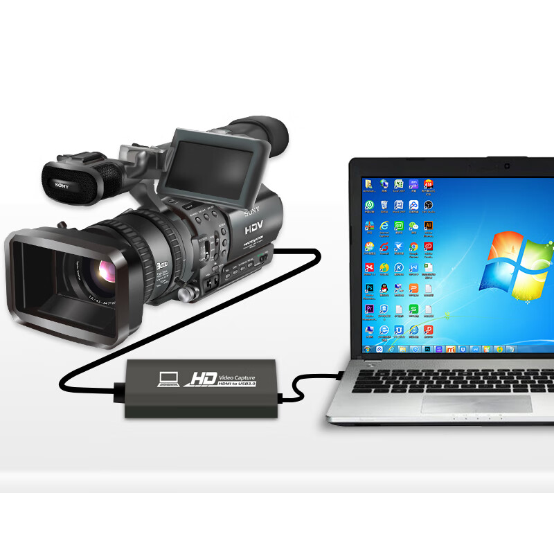 优霆hdmi转USB3.0高清视频采集卡 教育会议摄像头B超电脑腾讯雨课堂钉钉抖音快手直播录制盒 HDMI转USB3.0采集盒 USB2.0兼3.0