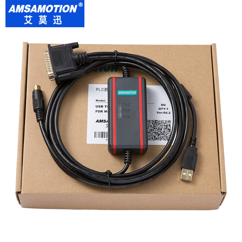 艾莫迅 适用于三菱fx a系列plc通讯编程电缆下载线数据线usb-sc09