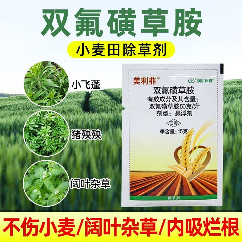 利尔作物双氟磺草胺专杀小飞蓬除草剂农药除蒿子飞蓬草死草专用烂根剂