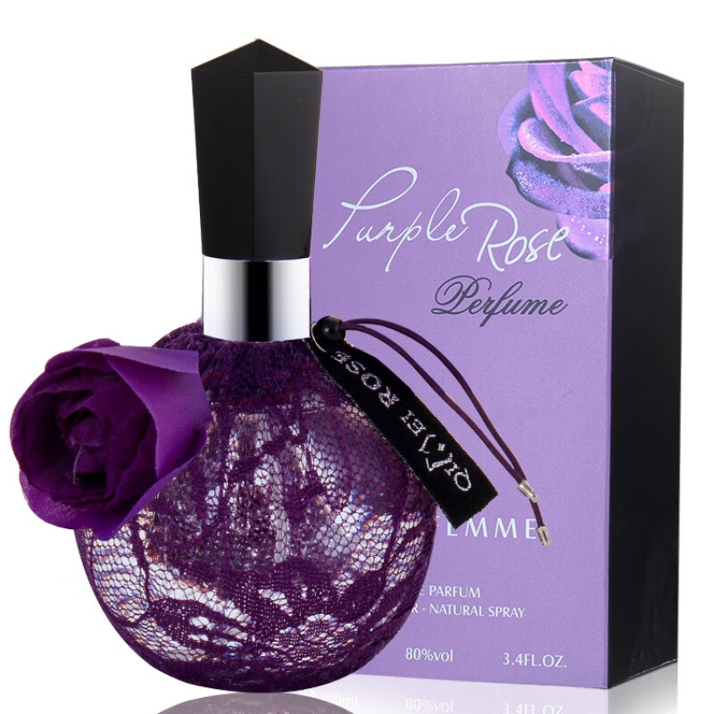 艾诗轩黛奇美大玫瑰蕾丝女士香水持久淡香 香水 女士100ml 浪漫紫