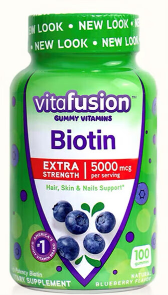 vitafusion 生物素软糖发头男女维生素biotin美国维生素h 1瓶