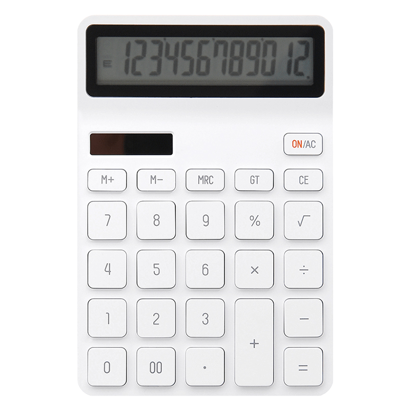 KACO 計算器樂邁財務辦公學生用品桌面計算器12位簡約大按鍵雙電源計算機 白色