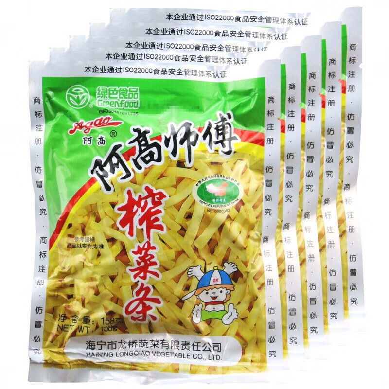 阿高师傅师傅榨菜条 158g/包斜桥榨菜丝阿高师傅 榨菜丝*5包