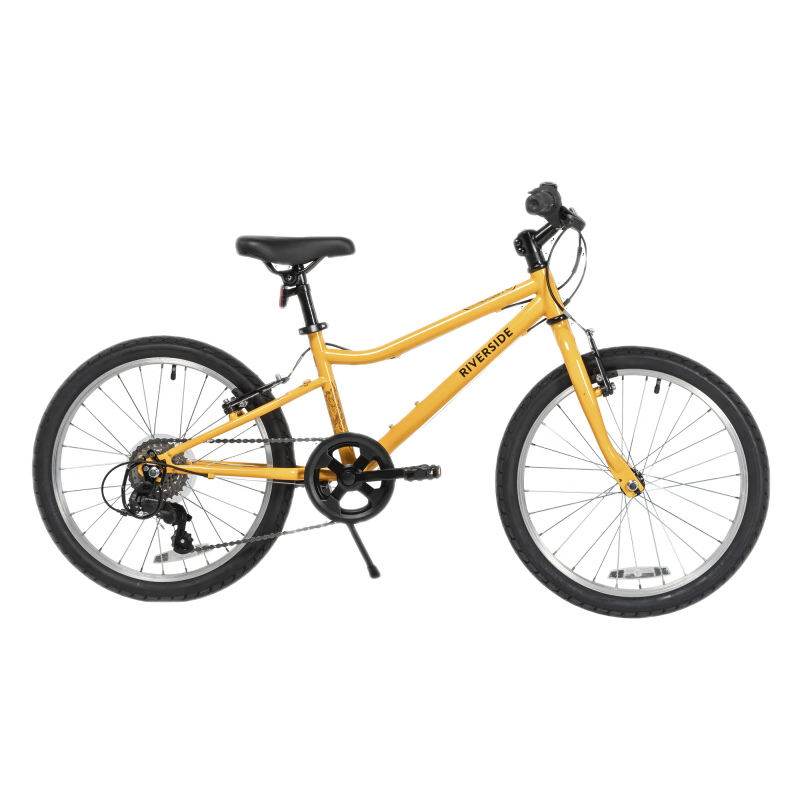 迪卡侬混合路面自行车120变速钢制车架青少年儿童带脚撑 2021白色24寸带脚撑 6速