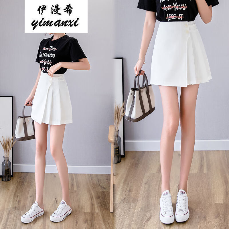 裙夏天穿的青春少女裙女士迷你超短裙中学生初高中高腰a字蓬蓬ins超
