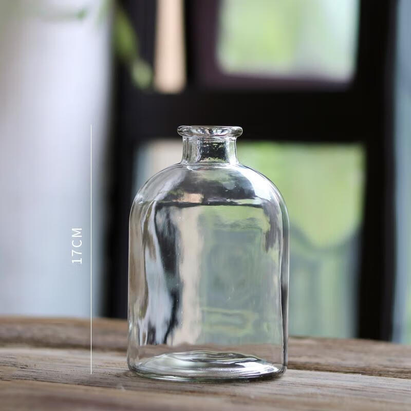 山头林村窄口玻璃瓶 高款窄口玻璃花瓶小口透明插花水培细口长颈花器