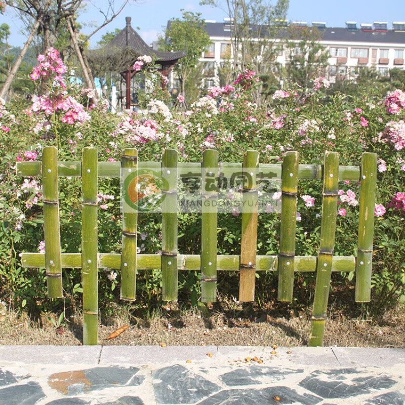 何老师防腐竹篱笆户外园艺竹栅栏插地竹围栏庭院菜园竹护栏隔断 镂空