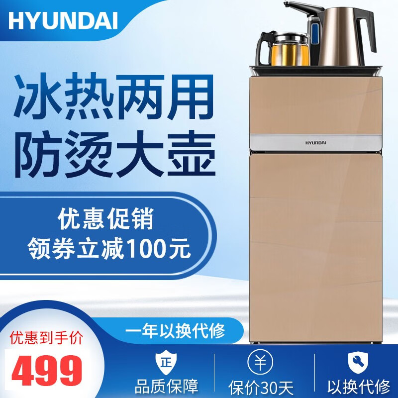 HYUNDAI 韩国现代饮水机立式饮水机双门茶吧机 BD-B5 香槟金 冷热型