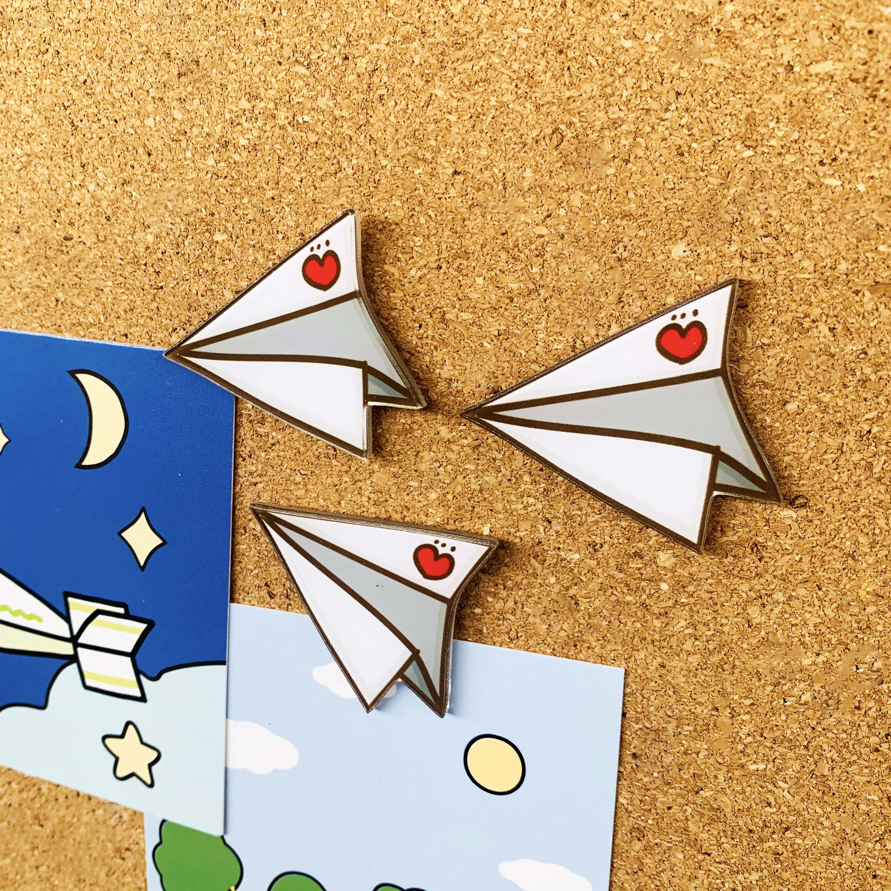 5个 纸飞机图钉软木图钉 创意照片墙装饰图钉 ins平面飞机工字钉