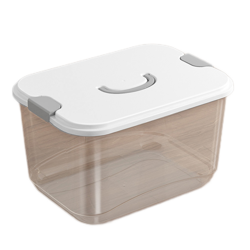 纳份爱 桌面透明收纳盒子塑料带盖宿舍置物盒零食筐杂物分类整理箱储物箱 小号 5.8元