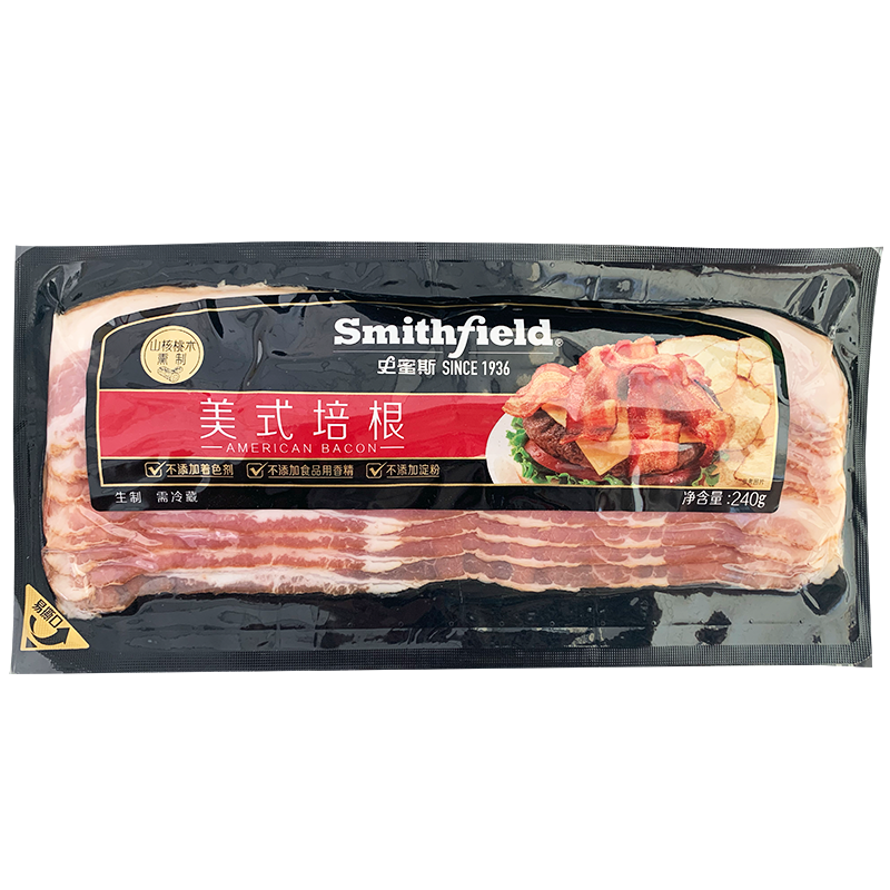 史蜜斯（Smithfield） 國產美式培根480g 冷藏培根片燒烤食材