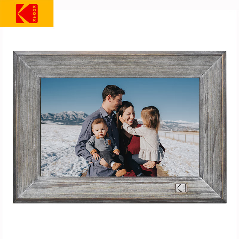 KODAK 1013 电子相册10.1英寸高清智能数码相框可触屏音乐视频照片播放器 木纹灰（10.1英寸）