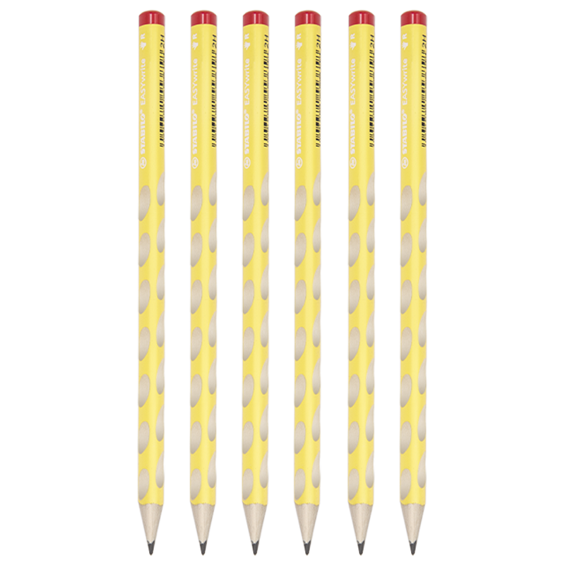 思筆樂(lè)（STABILO）洞洞鉛筆 小學(xué)生文具 矯正握姿 2H兒童作業(yè)練字鉛筆 324黃色6支裝 大規(guī)格鉛筆 兒童節(jié)禮物