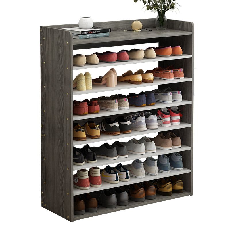 木匠印记鞋架柜家用加厚升级省空间大容量玄关柜现代简约多功能鞋架子 6层莫兰迪灰色 60*30*80cm
