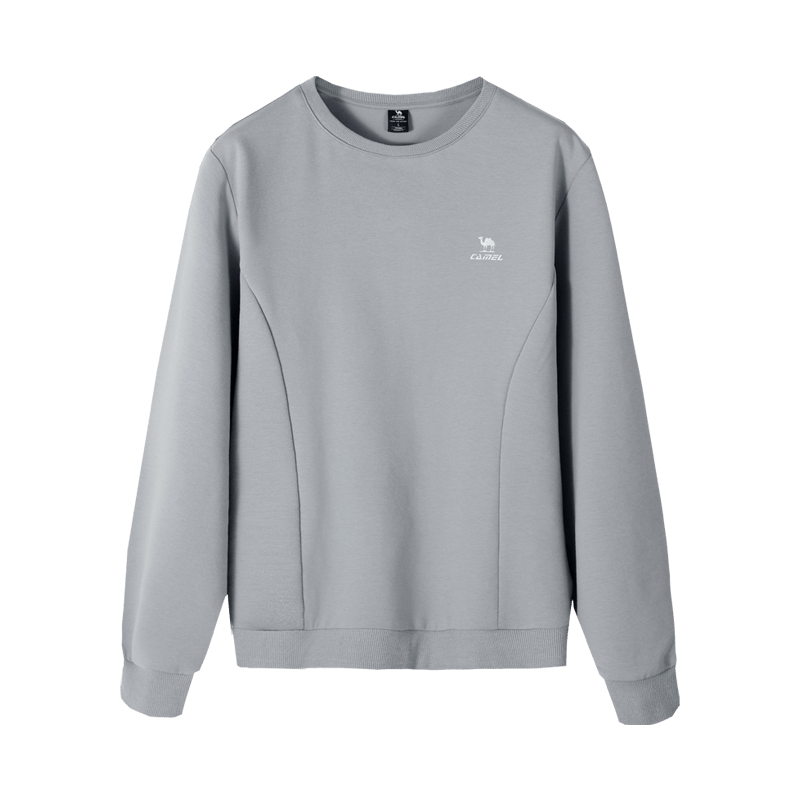骆驼（CAMEL）长袖圆领套头卫衣女宽松休闲运动打底衫 J23CZ0L5064 钢铁灰 S