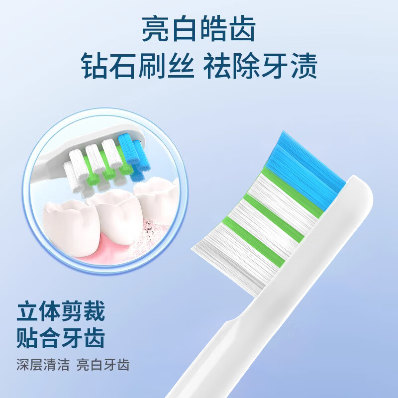 隽悦适配苏宁极物电动牙刷头V1A/V7A/S/V4B/M1-A/LBT203515牙刷替换刷头 6支 黑色清洁型