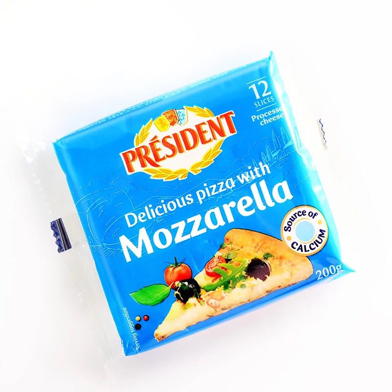 润华年法国进口 马苏里拉芝士片 原味拉丝12片披萨焗饭奶酪片200克 片