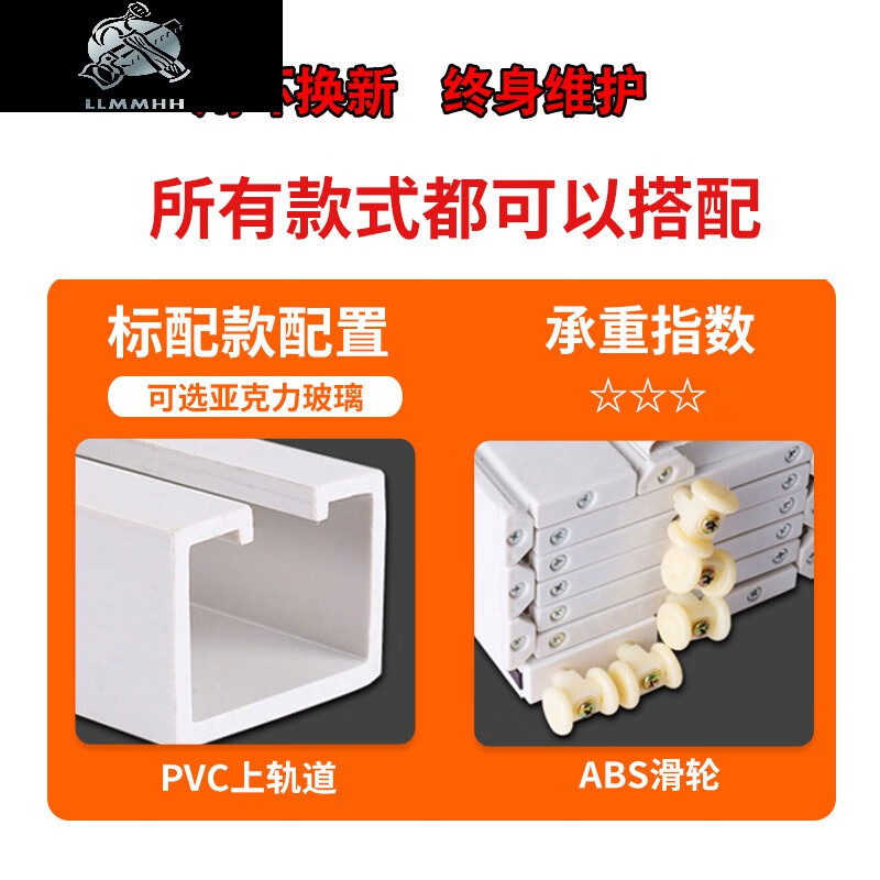 PVC折叠门红橡木厨房厕所隔断卫生间阳台吊趟谷仓门隐形推拉移门的 标配