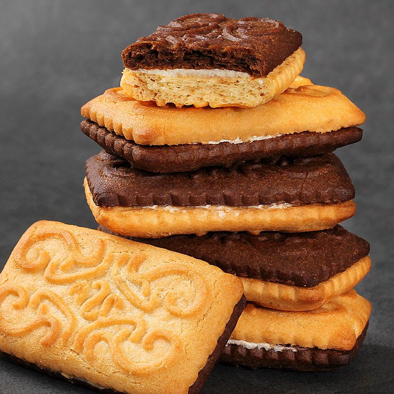 鹿藤朱古力夹心饼干80后怀旧儿童代餐糕点散装休闲零食巧克力味 4包