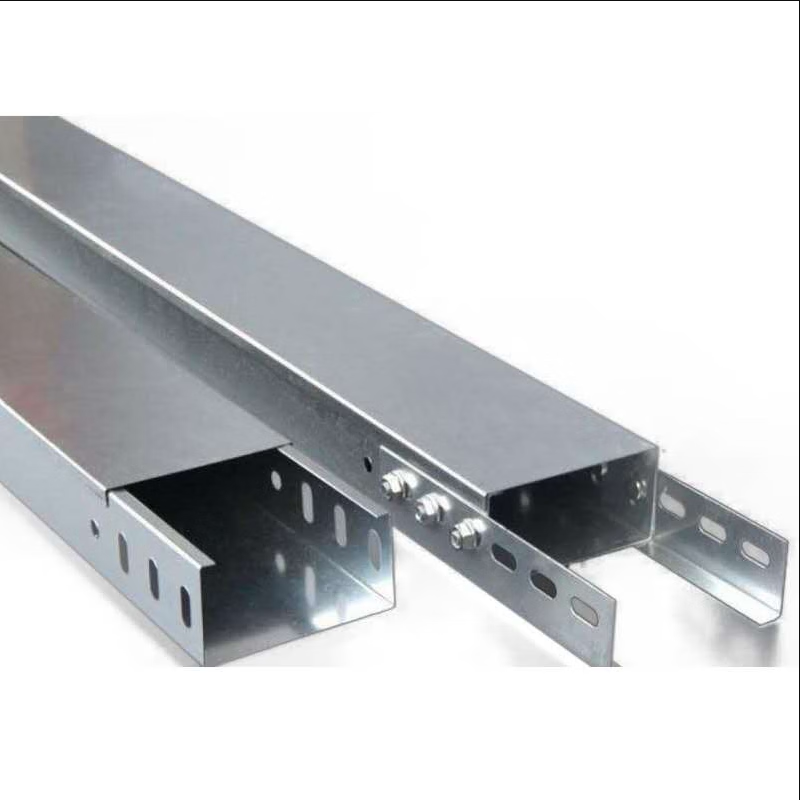 仁聚益桥架热镀锌梯形线槽弱电式明装防火喷塑线槽200*100  300*100