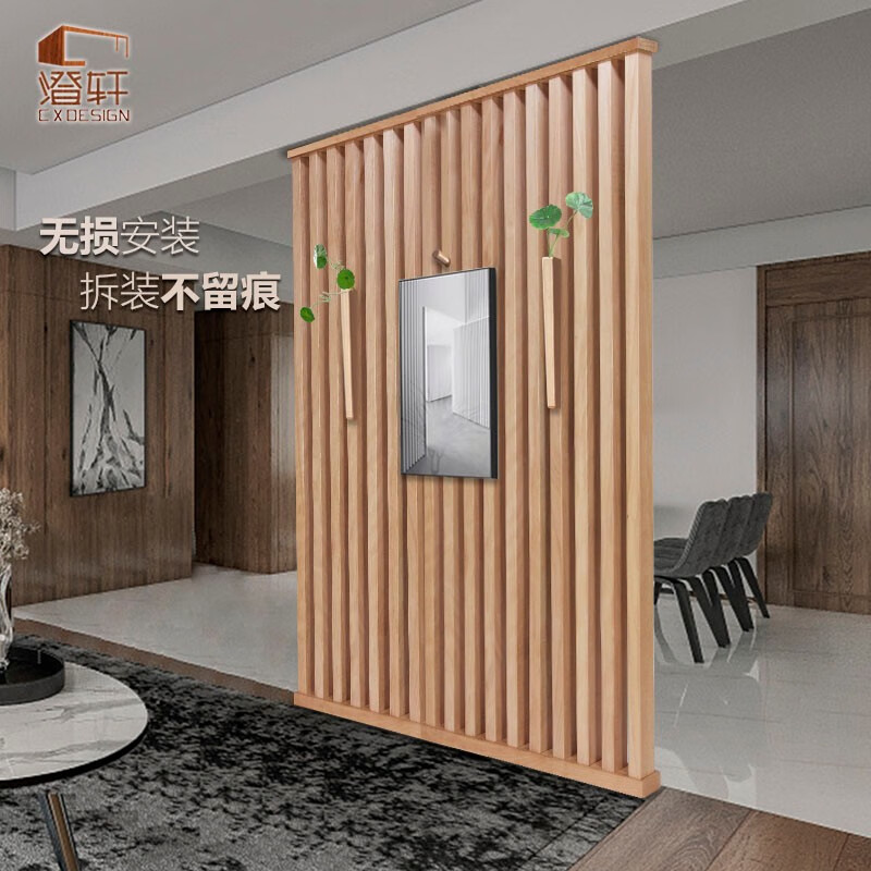 免打孔实木立柱隔断 木方粗约5*7cm