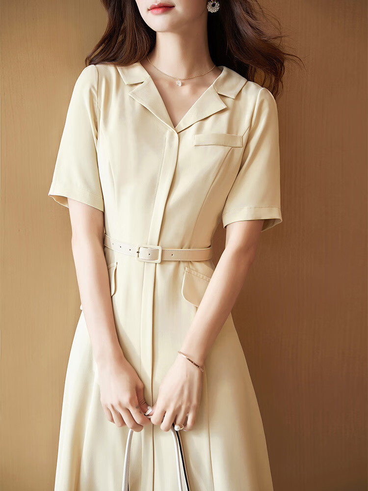 洛之潮中小学教师老师服装女夏季教资面试气质通勤职业正式场合连衣裙