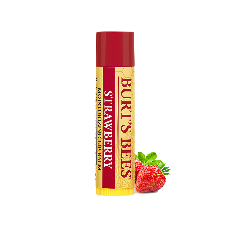 小蜜蜂（Burt'sBees）润唇膏 唇膜 皇牌草莓味 保湿 防干裂 男女可用4.25g 美国进口
