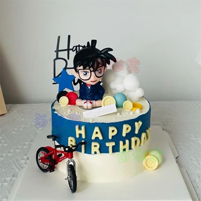 芙滋窝名侦探柯南生日蛋糕儿童男孩卡通动漫江户川工藤新一全国同城